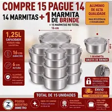 KIT MARMITA TAMANHO 16 GANHE UMA DE BRINDE