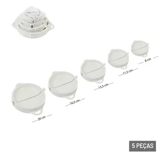 Kit Forma Para Pastel de Plastico 5 Tamanhos