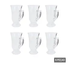 Xícara de Vidro 150ml 6 Peças Texturizada