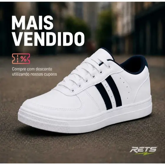 Tênis Masculino Infantil Confortável Macio Original Premium Rets Lançamento 503