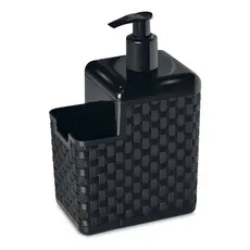 Porta Esponja E Detergente Rattan Preto Com Bico Dosador