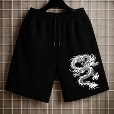Bermuda Moletom Masculina Street Wear Dragão Lançamento confortavel