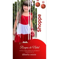 Vestido infantil 3 Maria Natal.( Tamanho 2 ao 10