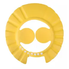 Chapeu de banho AMARELO Viseira Protetor Ouvido Banho Lava Cabeca Infantil ajustavél