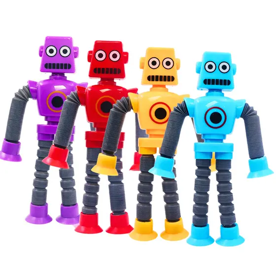 Robô estica e gruda 1/2/3/4 unidades pop it tubo Fofo sensorial  Brinquedo infantil
