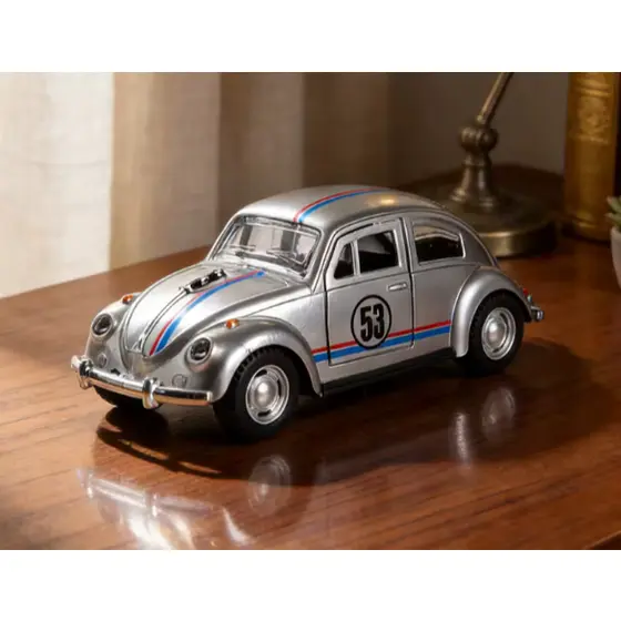 Carrinho Fusca Herbie 53 Miniatura Metal Abre Portas e Capô Fricção Colecionável Brinquedo