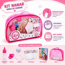 Kit Nanar Acessórios Boneca Bebê reborn Fralda Mamadeira magica Chupeta Livro Infantil ED1 Brinquedo