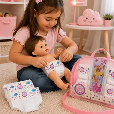 Kit Fraldinha Bebê Fralda de Boneca Reborn pequena Bolsa Infantil Adesivo Acessórios ED1 Brinquedos