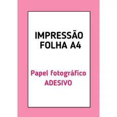 Impressão em folha A4 - Adesiva, Fotografica e Sulfite Comum