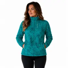Jaqueta Fleece Feminina Estampada Com Zíper Gola Alta Térmico Premium 1068-B