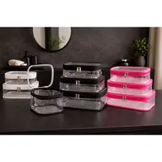 kit 3 Nécessaires cristal organizadora kit higiene kit maquiagem  kit viagem avião