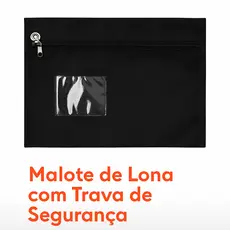 Malote de lona com trava de segurança Pasta Documentos Escritório | Vários tamanhos