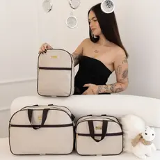 Ki Bolsa Maternidade - Kit 2 e 3 Bolsas Mala Maternidade e Mochila de Passeio Bolsa de Bebê