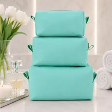 Kit Necessaire 3 Peças Feminina Luxo Organizador de Viagem Multiuso Maquiagem Cosméticos com Zíper