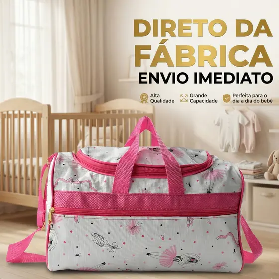 Bolsa Maternidade Bebê Grande Luxo e Organizada Estampada