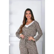 Blusa Feminina Gola V Mista Manga Longa Blusinha Feminino Inverno Moda