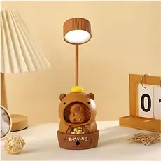 Luminária de Mesa Capivara Infantil Apontador Luz Led Bateria Carregamento USB