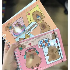 Capivara Hello Poppy Caderno Livro Colorir Pintura Encadernado 48 folhas