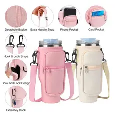 Bolsa Porta Copo Garrafa Bag Capa Telefone Celular Alça Transporte Compatível Com Copo Stanley