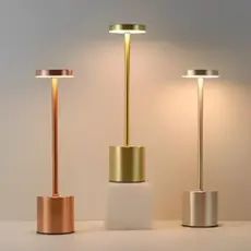 Luminária Abajur de Mesa Candeiro Dumbbell Touch de Quarto Luxuosa 3 Tons de Led