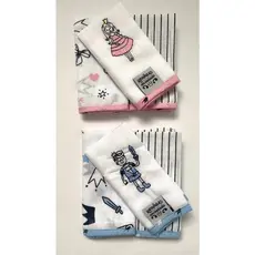Babete / Fraldinha De Boca Reininho Encantado - Kit Com 3 Unidades