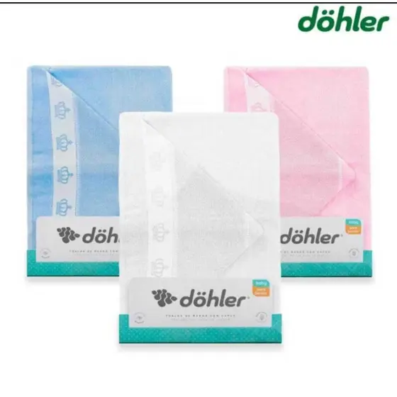 Toalha de Banho para Bebê com Capuz DÖHLER - Baby Classic - para Bordar 90 x 70 cm.