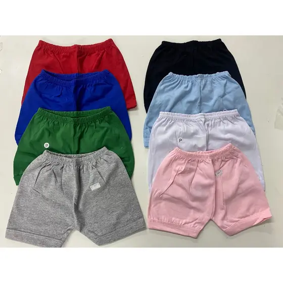 SHORTS - kit 03 peças - para Bebê - 100% algodão - com punho na perninha