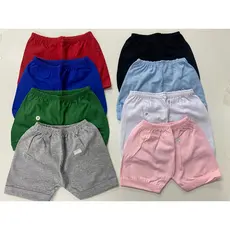SHORTS - kit 03 peças - para Bebê - 100% algodão - com punho na perninha