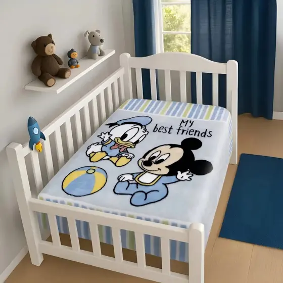 Cobertor Infantil Raschel Plus Jolitex Disney Mickey e Minnie