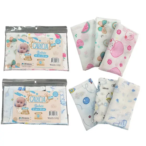 Kit de Pano de Boca Carícia baby Babete Toalhinha 100% algodão Tecido Fralda 32x32cm