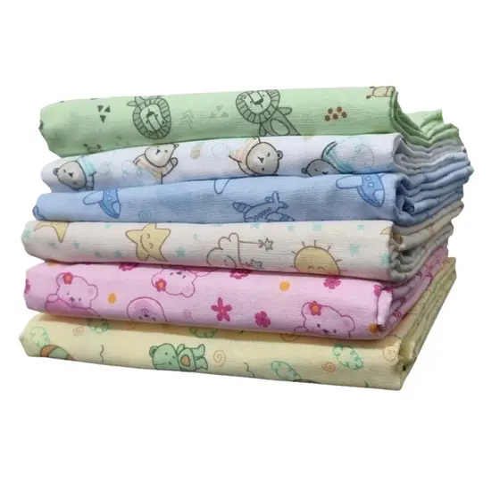 Kit 3 Cueiro Manta Flanelado Estampado Bebê Minasrey