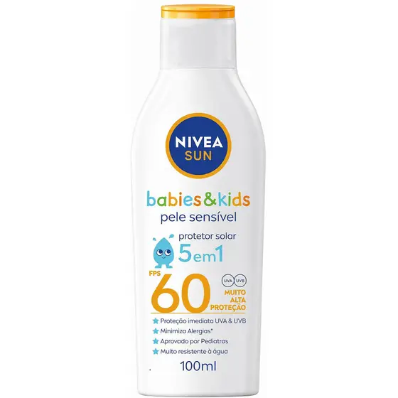 Protetor Solar Nívea Sun Kids Sensitive FPS60 100mL
