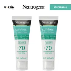 Kit Protetor Solar Neutrogena Sun Fresh Derm Care Facial FPS70 - 2 unidades