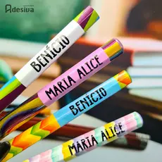 150 Etiquetas Escolares Personalizadas para Lápis, Cadernos e Materiais | Volta às Aulas