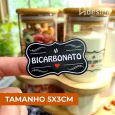 Kit 50 Adesivos Organizadores para Temperos e Mantimentos com Coração | Potes 5x3cm