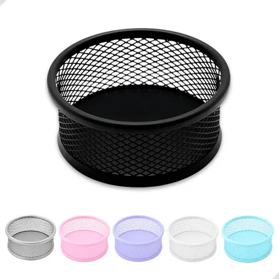 Kit 5 Porta Clips Metal Pequeno 9x4cm Aramado Resistente Organizador de Mesa Para Escritório
