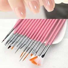 Kit De 15 Pincéis Unha Decorada Gel Acrigel