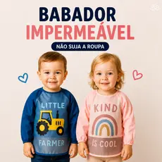 Babador Impermeável Infantil com Bolso Coletor | Não Suja a Roupa | Reutilizável e Fácil de Limpar | Menino e Menina