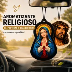 Kit 4/10/15 UNIDADES Aromatizante Religioso para Carro Jesus e Maria | Cheirinho Automotivo Premium