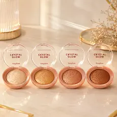 Iluminador Baked Crystal Glow Ruby Rose Linha Rosa Facial Compacto Glow Intenso Alta Pigmentação