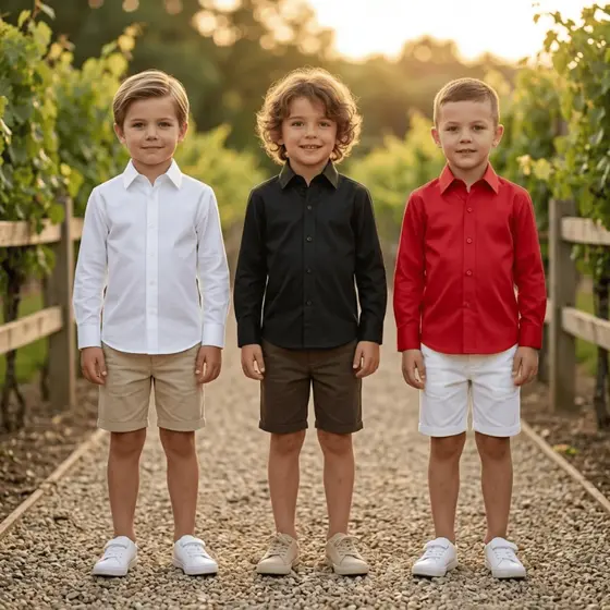 Camisa Social Infantil Menino Manga Longa Algodão Festa Casamento Batizado Pajem Tamanhos 1 ao 16