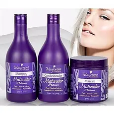 Matizador Platinum Cabelos Loiros Kit 3 Produtos Cabelos Loiro Branco Grisalho a Pronta Entrega