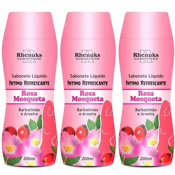 Kit 3 Sabonete Intimo Rosa Mosqueta 200ml