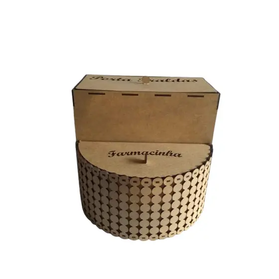 FARMACINHA E PORTA FRALDAS PEROLA, EM MDF CRU.