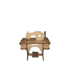 MINIATURA DE MAQUINA DE COSTURA DE MDF CRU.