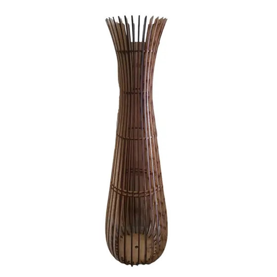VASO DECORATIVO MEDIO CRU DE MDF.