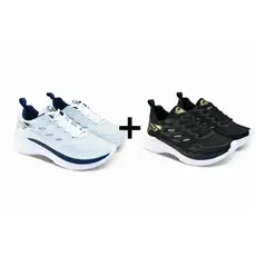 KIT 02 PARES Tenis Masculino Escolar Academia Original FREEDOM Corrida Caminhada PROMOÇÃO BRANCO AZUL+ PRETO DOURADO
