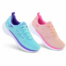 KIT  02 pares Tenis Feminino Escolar Academia Original FREEDOM Corrida Caminhada PROMOCAO ROSA PINK + VERDE AGUA