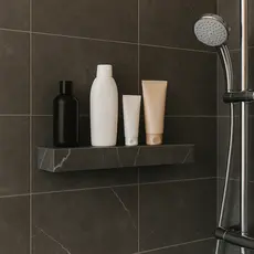 Prateleira Em Porcelanato Gran Marmi Grafite Lux Premium Resistente Sala Banheiro Cozinha 60x10x06