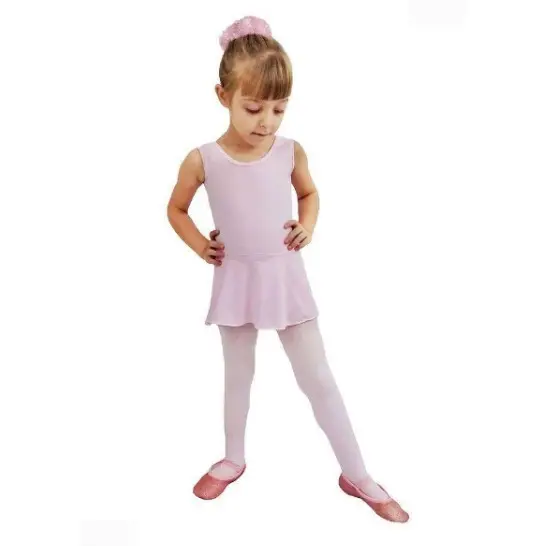 Collant Regata Ballet Com Saia Embutida/Acoplada/Costurada Collant E Saia Ballet Vestidinho De Ballet Infantil